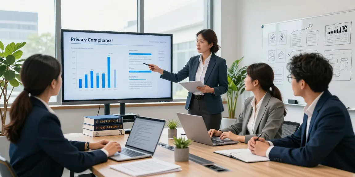 Startseite für Datenschutzberatung mit professionellem Team in strategischer Besprechung
